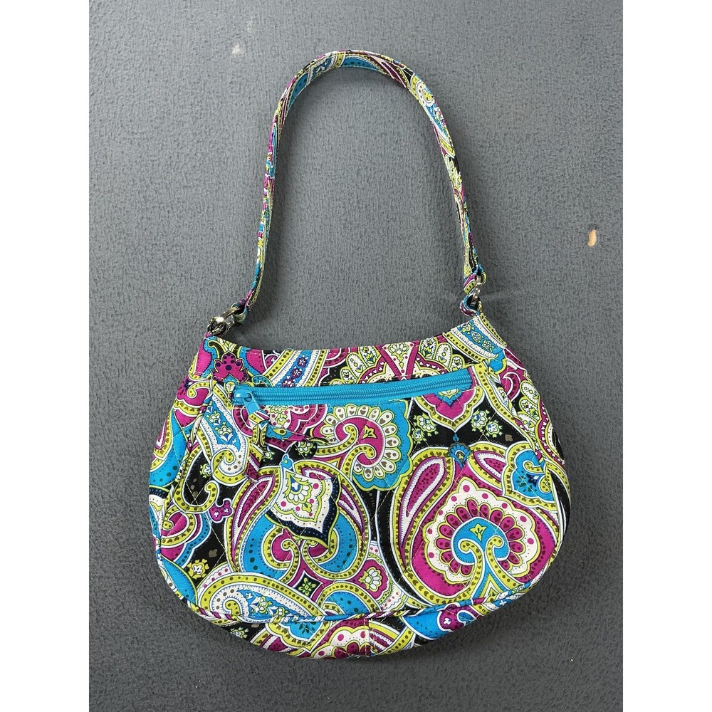 Vera Bradley Shoulder Bag Womens Small Multicolor Paisley Cotton Zip Pocket